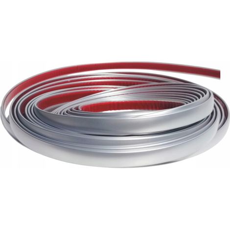 Striscia decorativa argento cromato opaco 6 mm satinata flessibile autoadesiva (1/5)