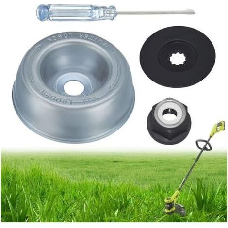 Lot de 4 adaptateurs de lame pour tondeuse de jardin Stihl - Disque de poussée - Plaque Rider - Écrou de col - Tournevis d'entretien - Accessoires de débroussailleuse Stihl (1/5)