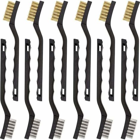 Set with 12 Mini-Metallbürsten aus Edelstahl und Messing (1/5)