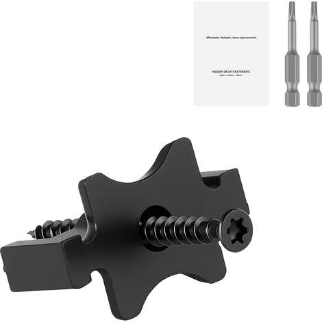 Mophorn 600 fijaciones ocultas, separadores para tarimas, clips universales compuestos y fijaciones de plástico con tornillos, diseñados para tablas con separación de 6,5 mm, 32 x 19 x 13 mm (1/5)