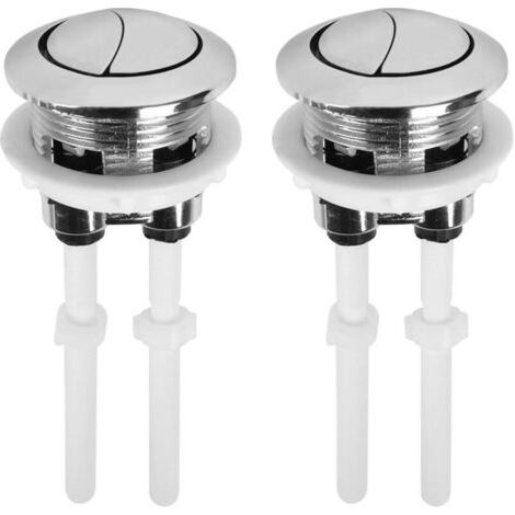 Lot de 2 boutons pression universels pour réservoir d'eau de WC - 38 mm - Double chasse d'eau - Bouton pop-up - Double bouton de chasse d'eau standard (1/5)