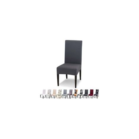 Fundas elásticas para sillas ZVD, juego de 6, fundas modernas lavables universales para sillas de comedor, restaurante, hotel, Bouquet Decor, gris oscuro - Crezuo (1/4)