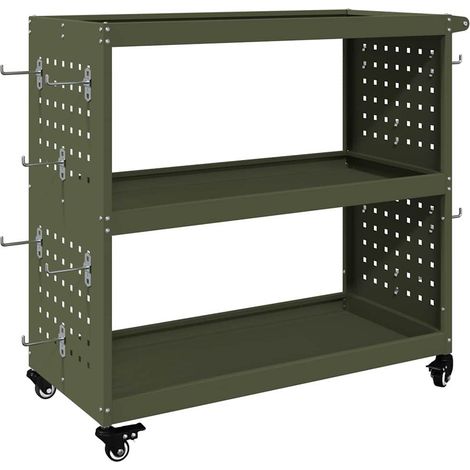 Maison Exclusive - Werkzeugwagen Olive Grün 75 x 35 x 73 cm Kaltg