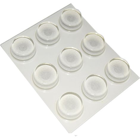 Paracolpi adesivi tondi trasparenti Ø 19 mm. - spessore 9,5 mm. - 9 pz.