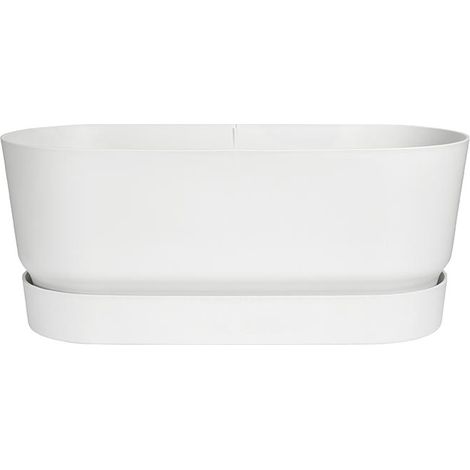 Jardinière Greenville Terrasse 78 x 35 x 33 cm avec roulettes - Blanc - Elho (1/5)
