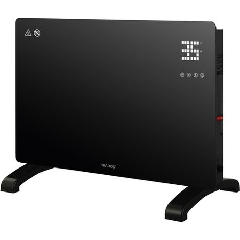 IluminaShop - Radiador Convector de Cristal Inteligente Max 1500W Negro