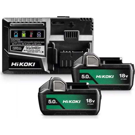 HiKOKI UC18YSL3WKZ 18V Set de démarrage batterie (2x 5,0Ah)