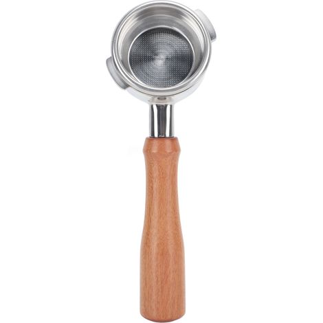 Portafilter 58mm sans fond pour NOWWA à manche bois 2 oreilles détachable en métal inoxydable (1/5)