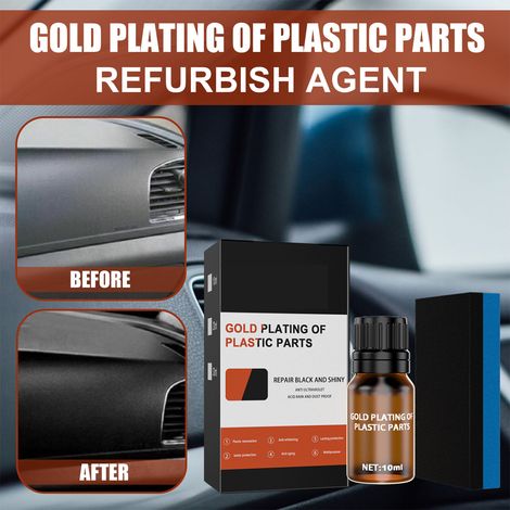 Liquide de revêtement pour plastiques automobiles, agent de rénovation pour l'intérieur du tableau de bord, agent de revêtement, de polissage et d'entretien (inclus avec 10101690) (lot de 5, 10 ml cha (1/4)