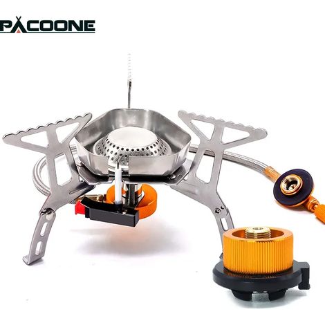 Réchaud à gaz de camping Tourist Burner résistant au vent, puissant et portable, pliable et ultraléger, pour pique-nique. (1/5)