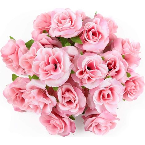 Blumenköpfe künstliche 50x Rosen Hochzeit Deko 4cm rosa Set 6 4 cm (1/5)