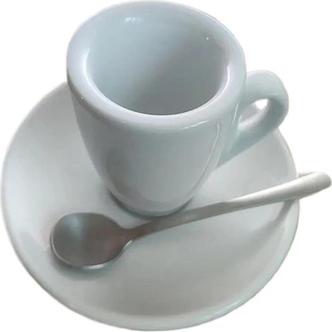 2 pièces tasse à expresso, soucoupe, céramique blanche épaisse, 80 ml, résistante aux chocs thermiques, pour café professionnel ou domestique (1/5)