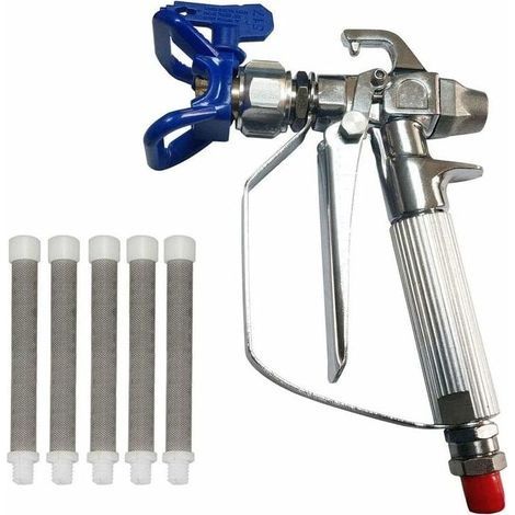 Airless Pistolet Peinture Haute Pression 3600 PSI + Buse Siège +5 x Airless Peinture Pistolet Filtre (1/4)