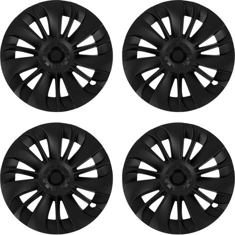 4 jantes de roue asymétriques 19 pouces en noir mat pour Tesla Model Y 2020-2023, jeu de 4 enjoliveurs de remplacement (1/5)