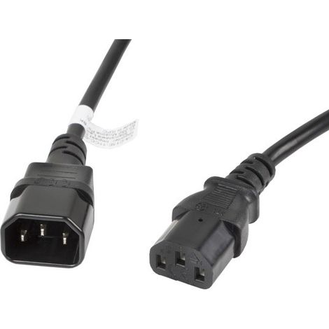 CABLE ALARGADOR LANBERG ALIMENTACION CPU IEC320 C13 H/IEC320 C14 M VDE 3M (1/4)