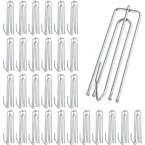 30 Pack Stainless Steel Curtain Hooks with 4 Prongs Metal Hooks for Shower Curtain, Window, Door and Shower (1/5)