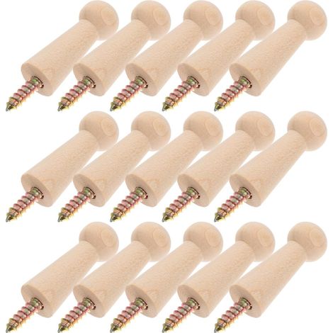 Crochets muraux robustes pinces en bois pour suspendre (1/5)