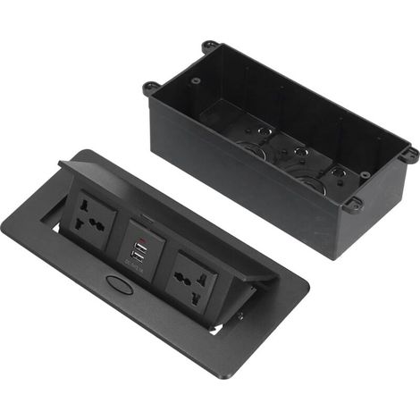 Prise de Table 250 V Prises de Sol Prise Pop-up, Prises Pop-upBoîte de Connexion de Hub de Bande de Table Double Prise de Courant USB J29 pour Table de Bureau de Bureau de (1/5)