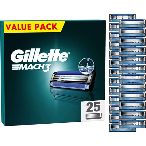 Gillette Mach3 Systemklingen 25er Ersatzklingen, 25 Stück