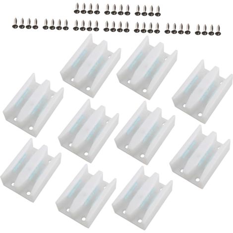 Guide inférieur de porte coulissante en verre blanc (1/5)