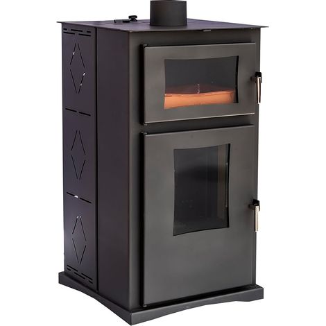 Joima – Poêle à granulés avec four intégré 8 kW – Convection naturelle sans électricité – Sortie de fumée Ø 120 mm – Certifié ECODESIGN 2022 (1/5)