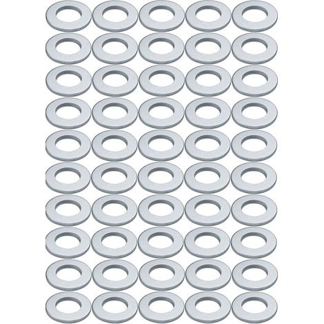 50 rondelle piatte in acciaio zincato DIN 925 DIN EN ISO 7089, viti universali di fissaggio, diametro interno 13,0 mm (1/2)