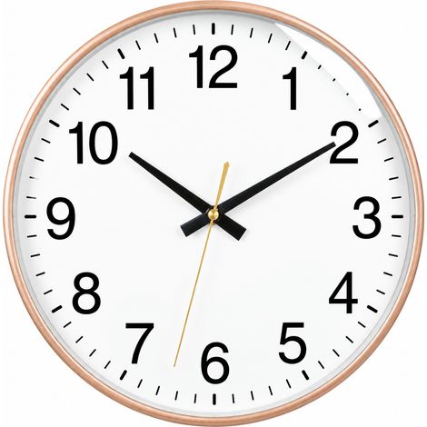 Horloge Murale Ronde Silencieuse Modèle Simple Doré 9 Pouces 22,5 cm Salon 1 × 1 × 1 cm 1 g – Livraison gratuite