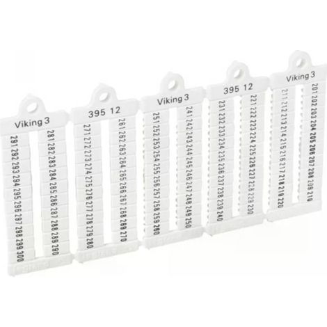 Legrand 039512 - Viking 3 junction block marker plate - lect horiz - pitch 5 - numbers 201 to 300