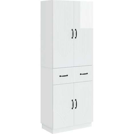 Set di armadi 2 pcs Bianco Lucido Legno ingegnerizzato vidaXL