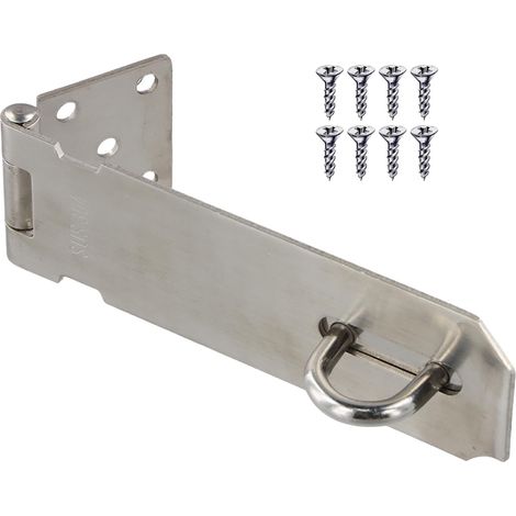 Moraillon de Cadenas 5 Pouces en Acier Inoxydable 304 - Loquet de Verrouillage Sécurité avec Pêne Dormant et 8 Vis - Pour Porte Chambre, Salle de Bain, Placard (1/5)