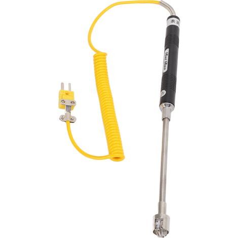 Thermocouple type K en acier résistant à la chaleur avec sonde à tige droite et manche isolé, mesure précise et réponse rapide 5s pour contrôle de température -50500°C gaz et liquide (1/5)