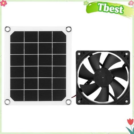 Ventilateur d'extraction de panneau solaire 6V 10W, indice IP65, avec chargement USB, pour serre, poulailler, animal de compagnie, (1/4)
