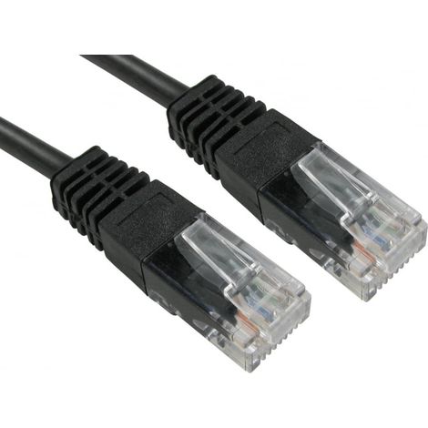 Câble Ethernet catégorie 5e UTP RS PRO, Noir, 20m PVC Avec connecteur Droit ( Prix pour 1 )