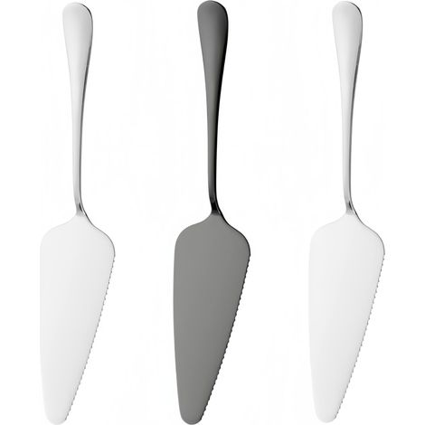 Lot de 3 pelles à tarte, 2 argentées et 1 pelle à gâteau noire, en acier inoxydable, multi-usages, idéale pour la cuisine, le restaurant, les fêtes (1/5)