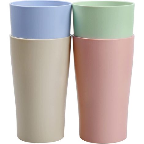 Tassen 4er 400ml PP BPAfrei 4 Pcs Nordische Tasse Ohne Henkel (1/5)