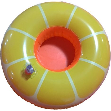 Vaso flotante para agua, para excursión en la playa, inflable, para fiestas en la piscina, 19 x 19 cm (1/4)