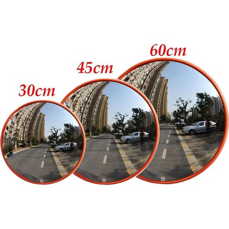 Convex Unbreakable Traffic Mirror For Driveway 130 Degree Wide Angle Blind Spot Mirror Security Mirror For Road Safety/Garage/Parking/Shop Security/Home Driveway/Alley/Car Park/Hospital/School 60CM