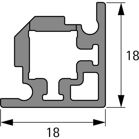 Hettich FurnSpin Cadro Rahmensystem Glas-Eckprofil 4Mm L3000Mm Schwarz Matt