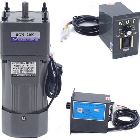 Moteur à vitesse variable 20K, régulateur de vitesse 220v AC motoréducteur 90W 13nm moteur à vitesse variable réglable 0 - 67u / min réducteur moteur électrique à vitesse variable