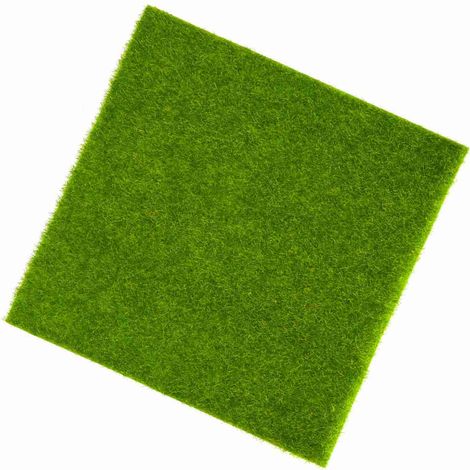 Kit Miniature Jardin Fausse Pelouse Plastique Ornement DIY Pot Fleur Artificiel Herbe Décor 15x15cm (1/5)