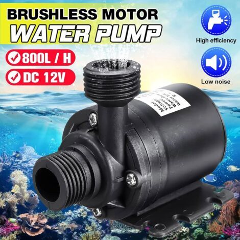 Mini pompe à eau portable ultra-silencieuse – Pompe de surpression 12 V/24 V – Débit de 5 m³/s – Moteur sans balais pour systèmes de refroidissement (1/3)