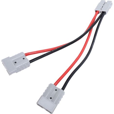Ortviai Câble de batterie rapide 50 A, Y-splitter 8 AWG en silicone résistant à 200 °C pour chariot de golf et chariot élévateur électrique