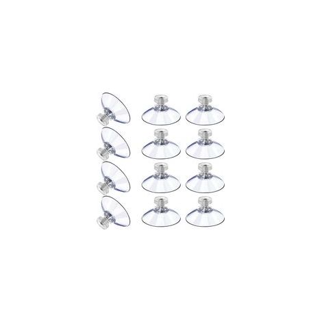 Lot de 12 ventouses en PVC transparent – Charge maximale élevée – Fixation sur surfaces lisses – Écrous métalliques inclus - 40M5-10