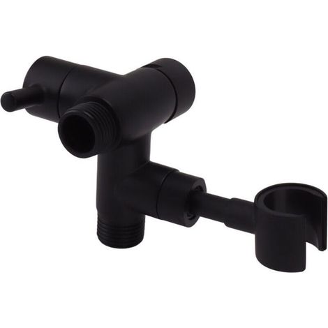 Inverseur de douche séparateur d'eau pour bras de douche, compatible pompe à main et douche fixe, 108 noir (1/4)