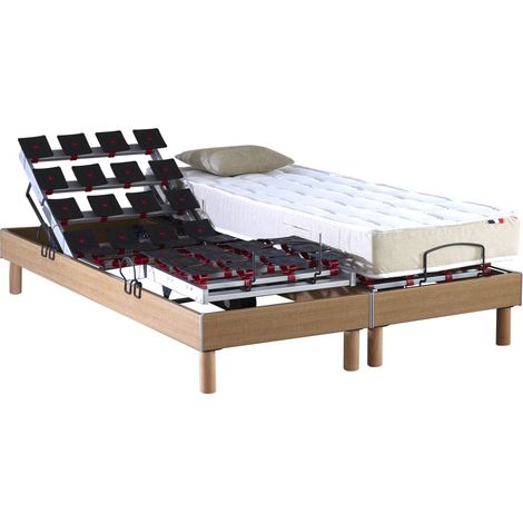 Ensemble literie électrique relaxation à plots + Matelas 100% latex 90 x 190 cm (1/5)