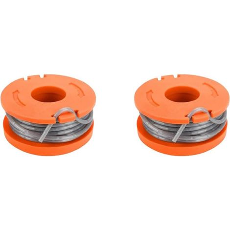 Ensemble de 2 bobines pour coupe-bordures, compatibles avec Spear & Jackson / Mac Allister WX150, en nylon et ABS, orange.-AquaForge (1/5)