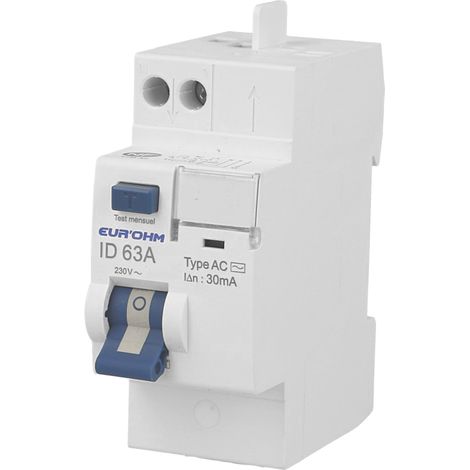 Interrupteur différentiel 40A 1P+N 30mA connexion haut/haut cxion rapide Classe AC NF (23440) (1/2)