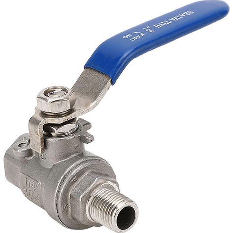 Vanne à bille NPT mâle/femelle, filetage 1/4", étanchéité optimale, en acier inoxydable, pour eau, huile et gaz. (1/4)