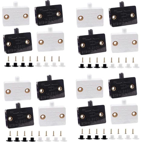 16 interrupteurs de porte d'armoire, interrupteurs de lampe d'armoire, interrupteurs d'ouverture et de fermeture de tiroirs pour 12 V, 24 V et 110 V (1/5)