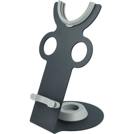 vhbw Supporto compatibile con Dyson Supersonic asciugacapelli - portaasciugacapelli magnetico con vano per accessori, grigio scuro / grigio chiaro (1/4)